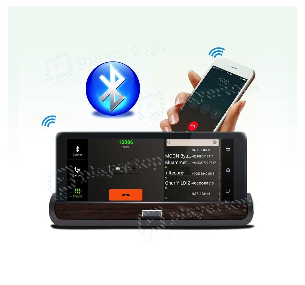 Rétroviseur GPS Full HD Android 5.0, Bluetooth, Wifi, Dashcam, FM, Caméra  de recul, Ecran tactile ⇒ Player Top ®